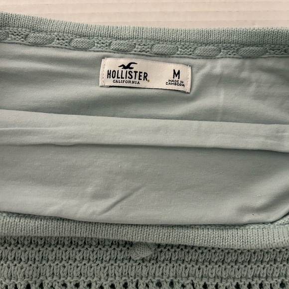 Hollister California medium Elegant Crochet Knit Tank Top in Sage Green women. - Picture 3 of 5